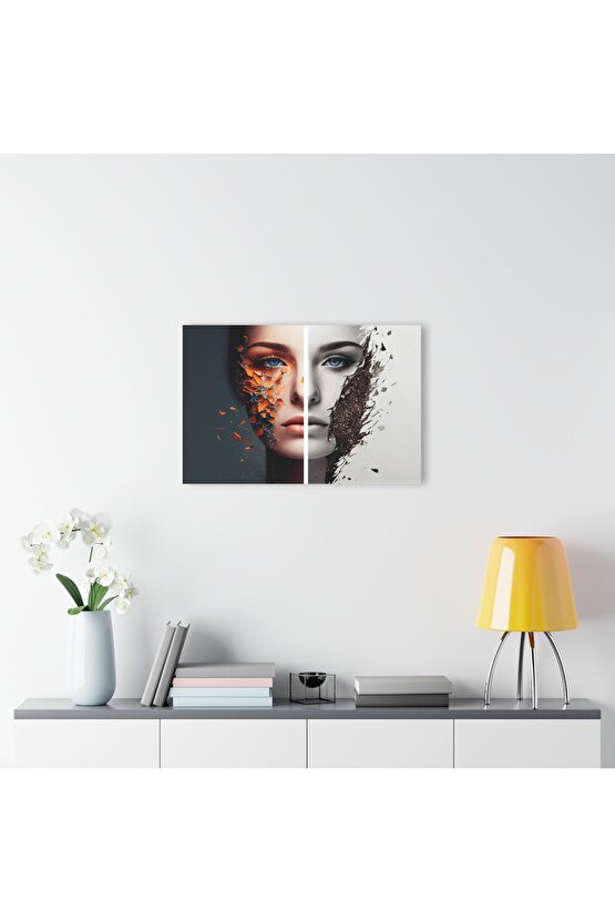 Kadın Model Cam Tablo Duvar Dekoru 14