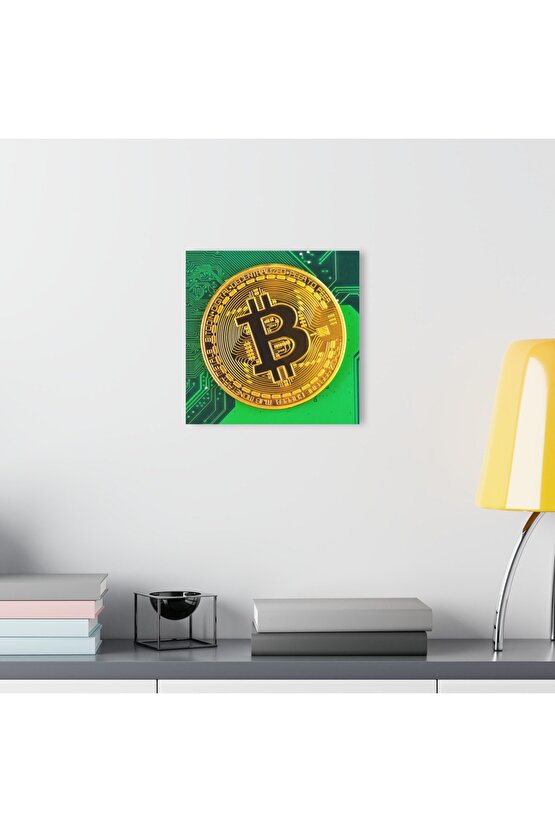 Bitcoin Kripto BTC Crypto Para 5 Cam Tablo Duvar Dekoru