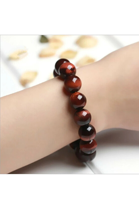 Sertifikalı Kızıl Kaplan Gözü Taşı Bileklik