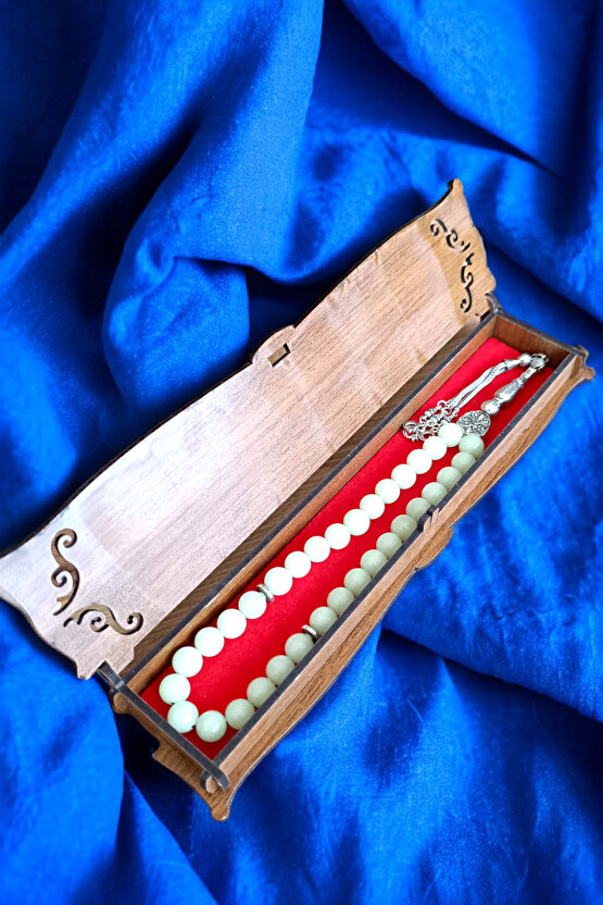 Fosfor Taşı  Tesbih  33lük Tesbih 10 mm Doğal Taş Tesbih Karanlıkta Parlayan Taş