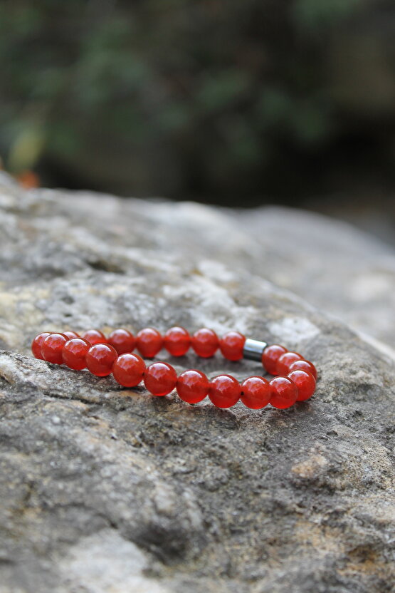 Karnelyan Akik Doğaltaş Bileklik