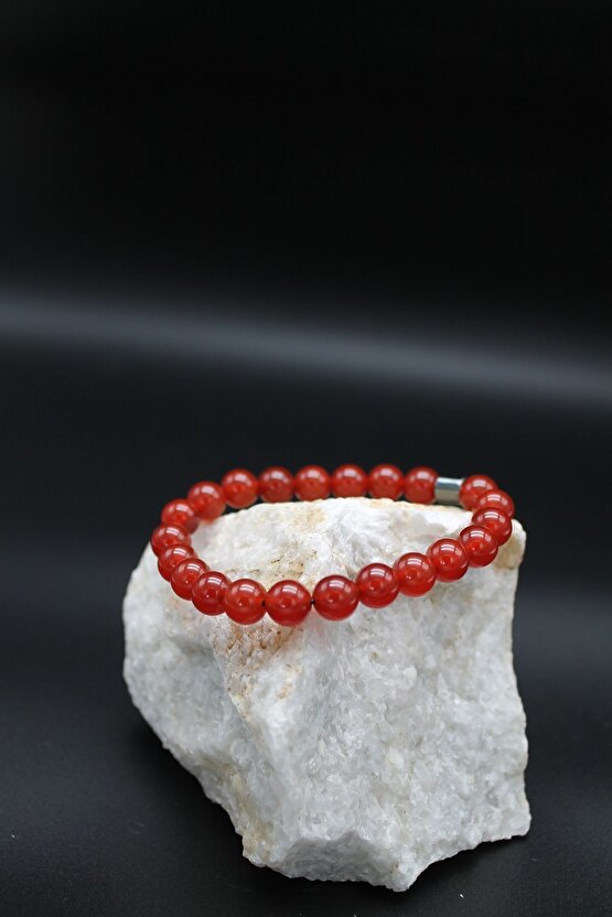 Karnelyan Akik Doğaltaş Bileklik