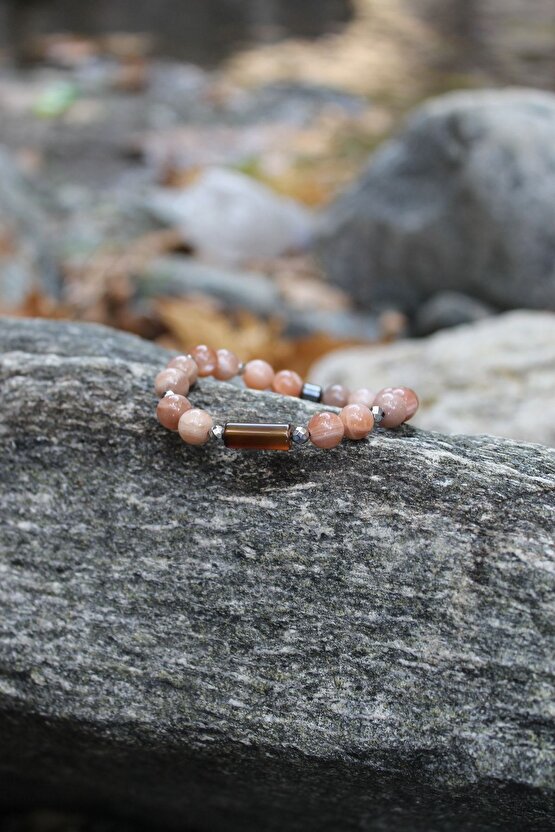 Güneştaşı Akik Ön Aksesuar Doğaltaş Bileklik