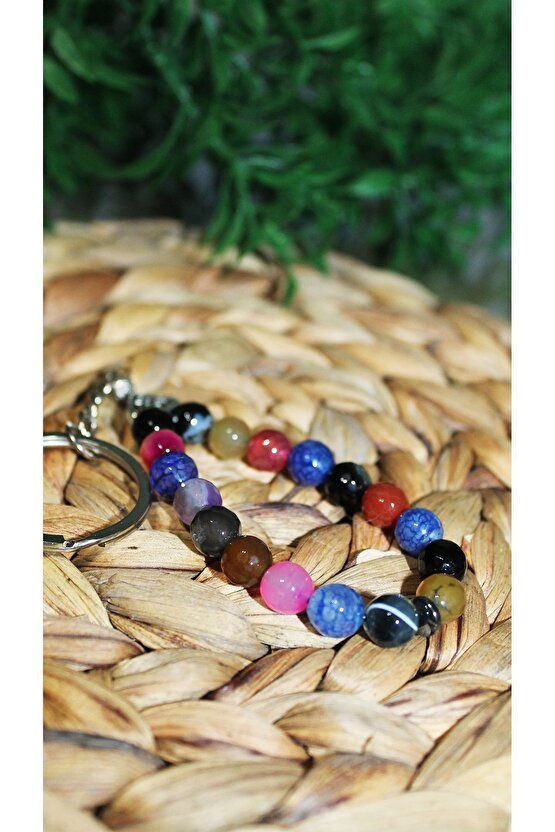 Akik Faset Renkli Anahtarlık