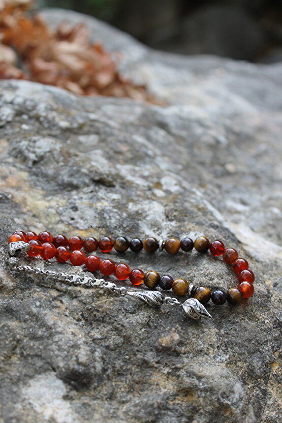 Aslan Burcu Tesbih Gümüş Kaplama Püskül