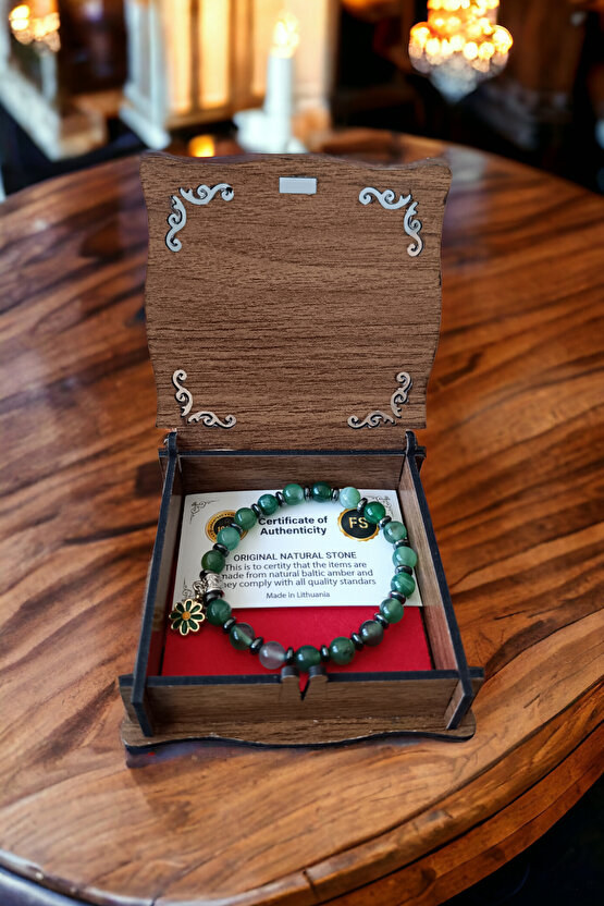 Yeşil Akik Taşı Ametist Taşı Doğal Taş Bileklik Çakra Taşı Nazar Koruyucu Taş