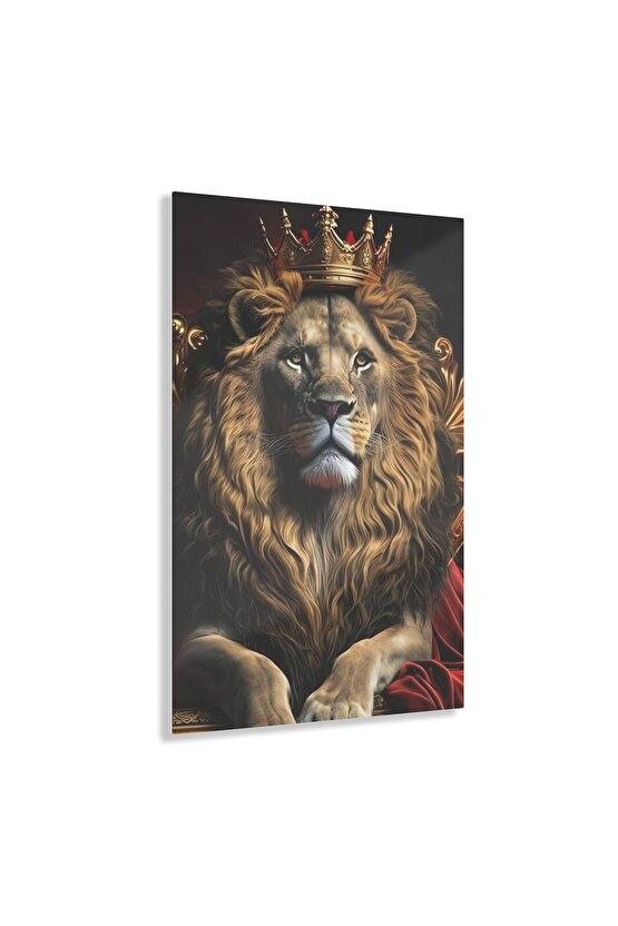 Aslan Kral Cam Tablo Duvar Dekoru