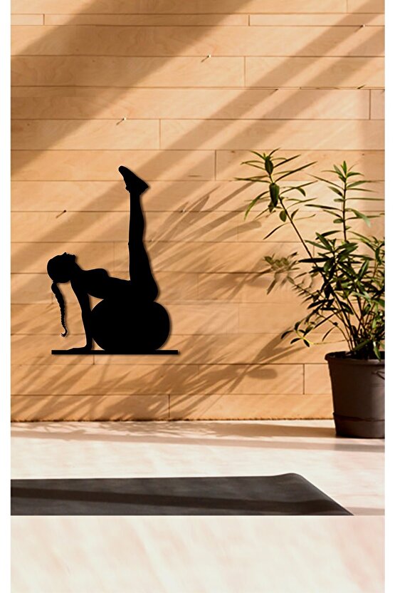 Laylaser 35*25 Pilates Toplu Dekor Tablo Mdf Ahşap Lazer Kesim Duvar Panosu Siyah 3mm