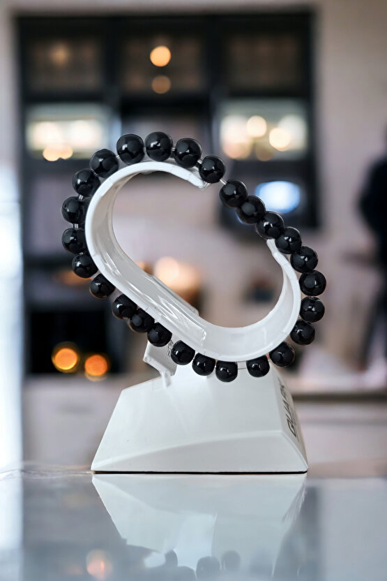 Desenli Parlak Oniks Bileklik  Doğal Taşlar Orijinal Gerçek Oniks Taşı Bileklik