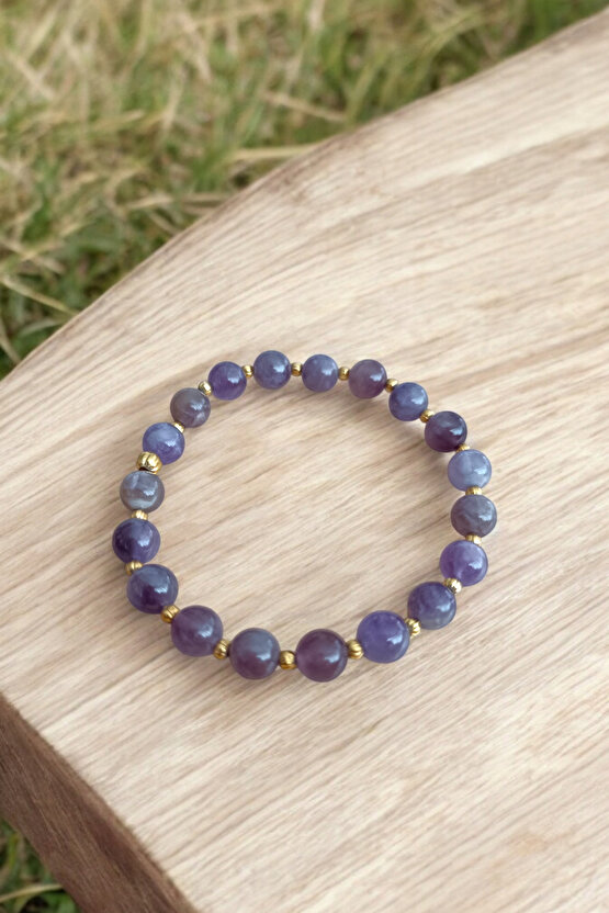 Ametist Bileklik Ametist taşı Dorika Taşı Bileklik Doğal Taş Erkek Kadın Bileklik