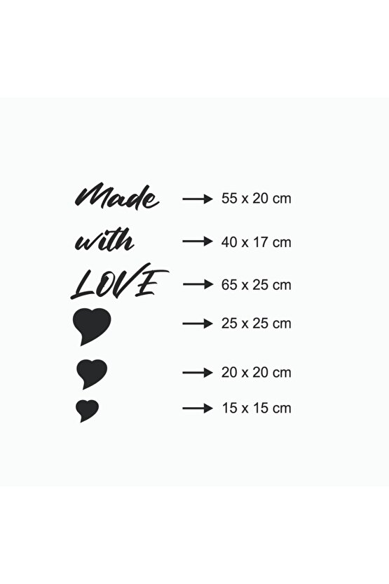 120*80 Cm Made With Love Ahşap Duvar Yazısı