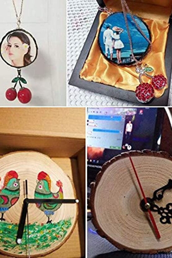 10 Adet 6 - 8cm Bitmemiş Doğal 1cm Ahşap Dilimleri Ağaç Kabuğu Ile Daireler