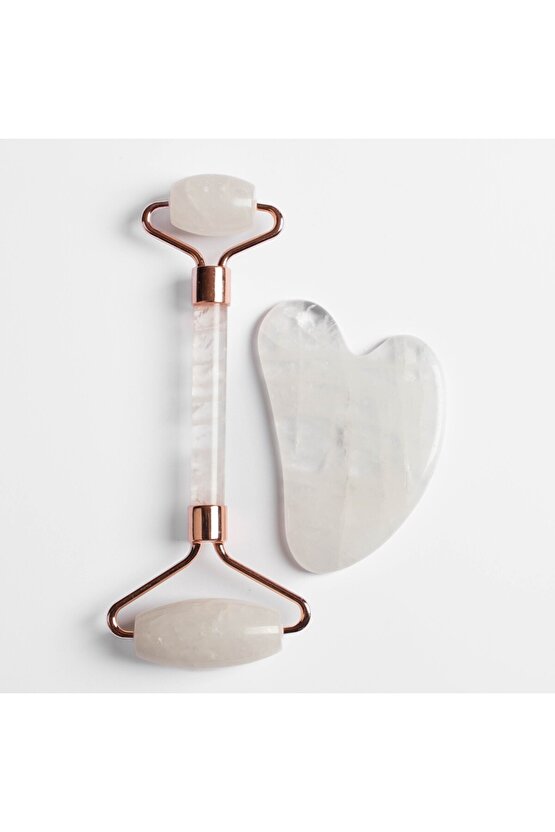 Kristal Kuvars Face Roller Doğal Taş Masaj Aleti