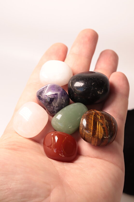 Çakra Doğaltaş Üst Kalite Set Büyük Boy 7 Adet