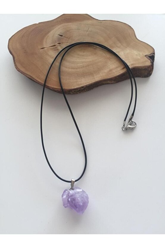 Doğal Taş Ametist Taşı Ham Işlenmemiş Kolye