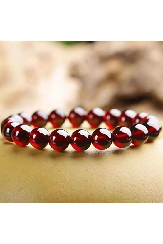 Doğal Lal Granat 8mm Bileklik Aaa+ Kalite