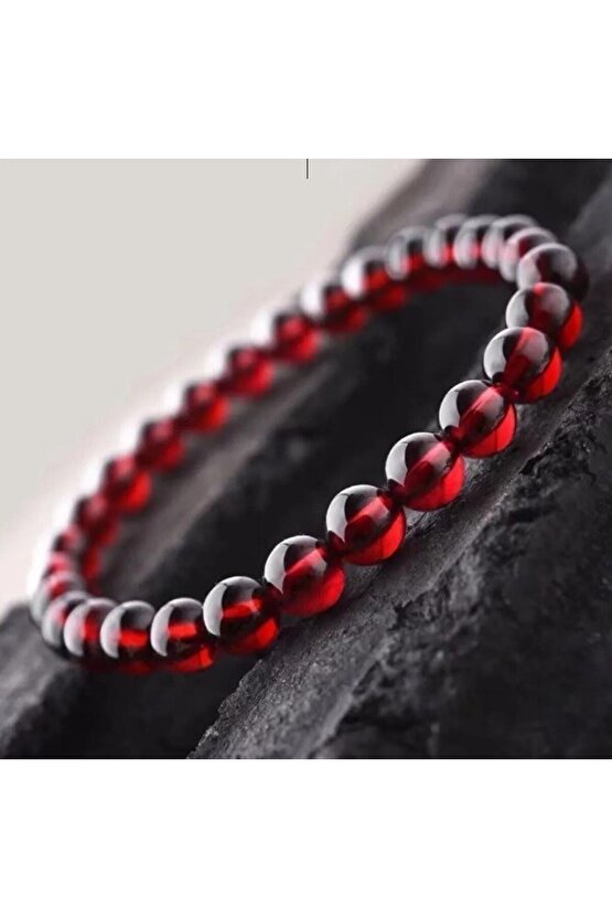 Doğal Lal Granat 8mm Bileklik Aaa+ Kalite