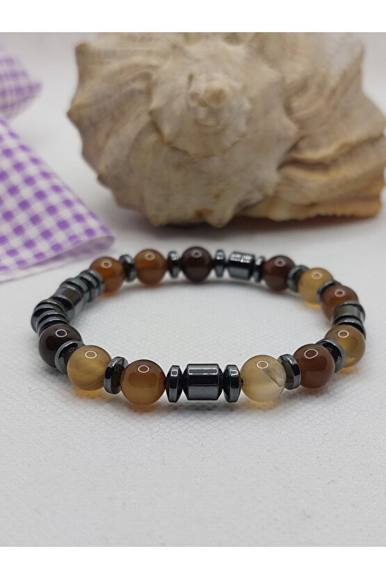 Akik, Hematit, Doğal Taş Bileklik