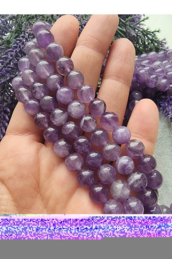 Doğaltaş Ametist 8mm Dizitaş 1 Adet
