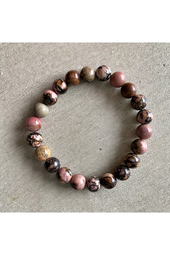 Rodonit Doğal Taş Bileklik, AAA Orijinal Rodonit Taşı Bileklik