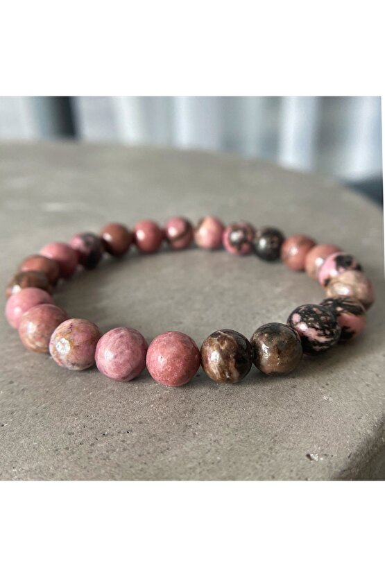 Rodonit Doğal Taş Bileklik, AAA Orijinal Rodonit Taşı Bileklik