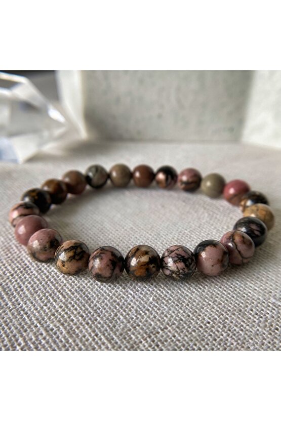 Rodonit Doğal Taş Bileklik, AAA Orijinal Rodonit Taşı Bileklik