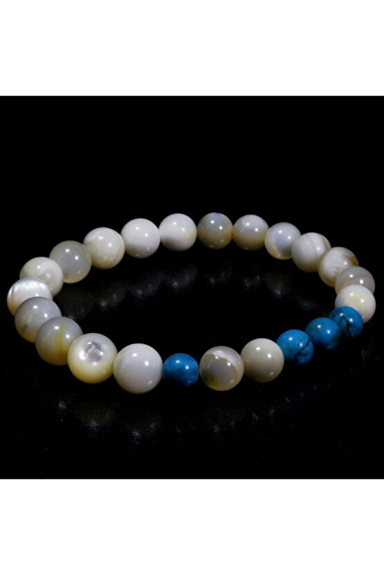 Gerçek Turkuaz Ve Sedef Doğal Taş Bileklik