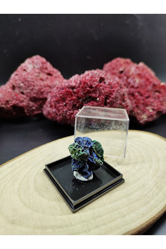 Azurit Özel Kutusunda Dekoratif Ham Doğal Taş (sertifikalı)