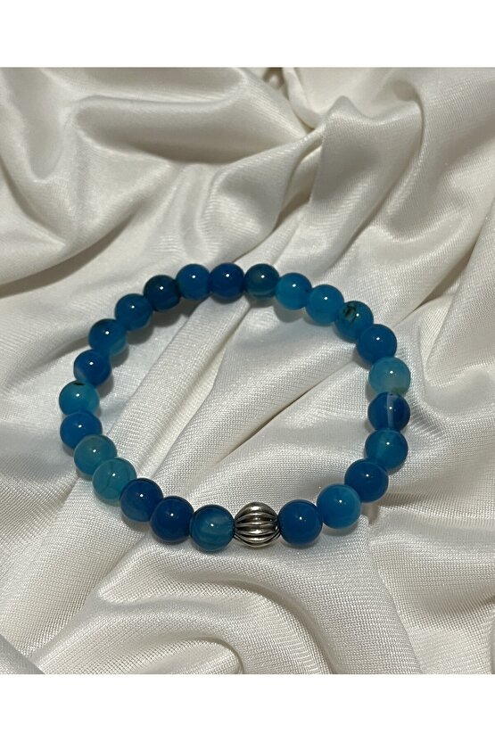 Mavi Akik Bileklik – Huzur ve İletişim Taşı