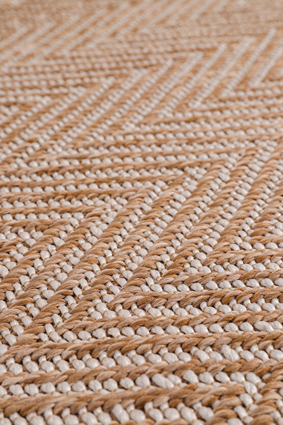 0408-Kahve Kumaş Bordür Sisal Halı Kilim Hav Toz Vermez Kolay Temizlenen Hasır Kilim