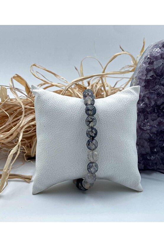 Akik Doğal Taş Bileklik 8 Mm Küre Faset Kesim