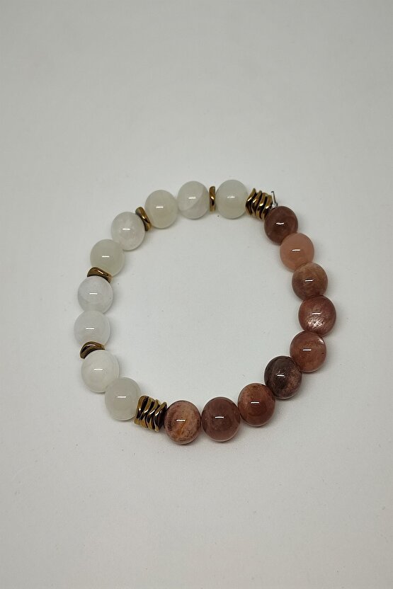 Sertifikalı Ay Taşı, Güneş Taşı, Hematit Doğaltaş Bileklik