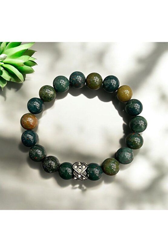 AuraStone Yosun Akik Doğal Taş Koyu 10mm Bileklik