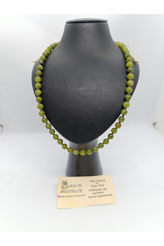 YEŞİM TAŞI KOLYE DOĞALTAŞ TASARIM KOLYE-1001