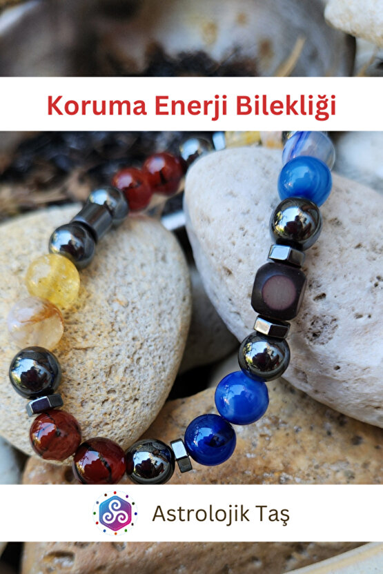 Doğal Taş Koruma Enerji Bilekliği (NAZAR)