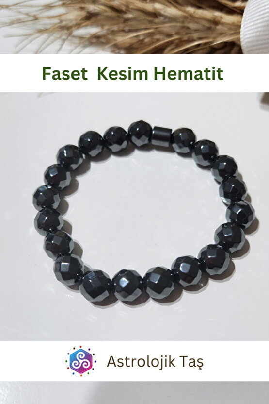Faset Kesim Hematit Asaleti Bilekliği
