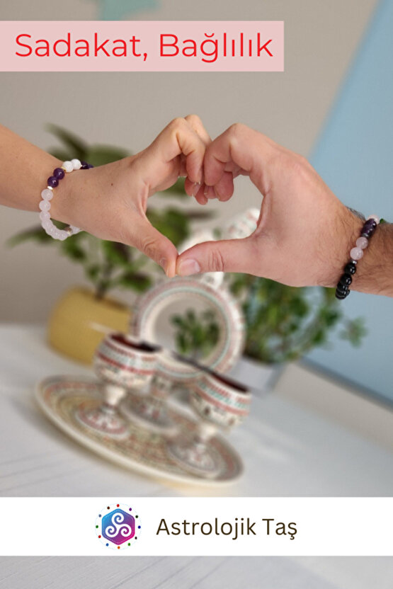 Doğal Taş Çift Uyum Bilekliği – Sevgi – Aşk – Mutluluk - Cazibe