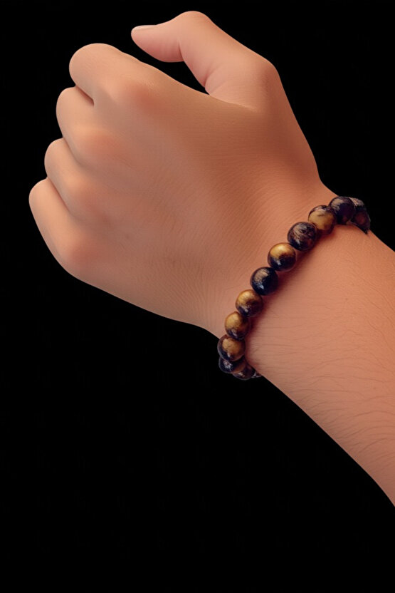 Kaplan Gözü Doğal Taş Bileklik Özgüven Cesaret Taşı