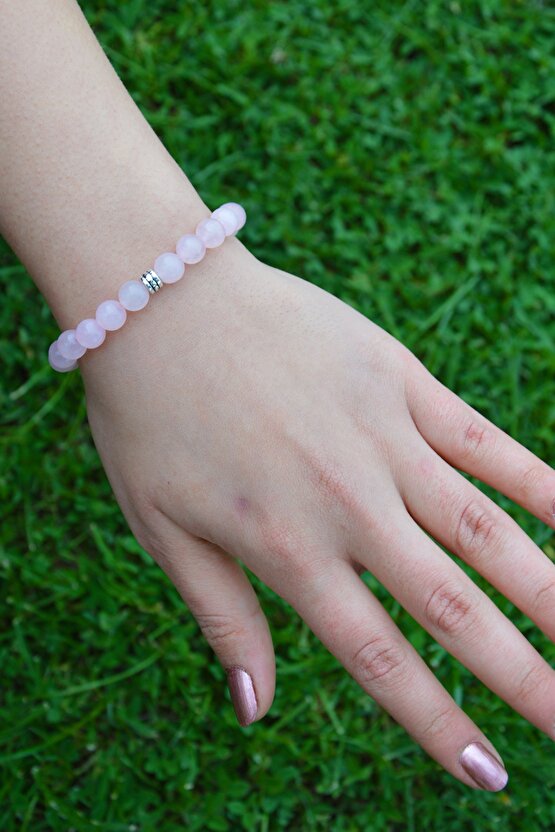 Orijinal Pembe Kuvars (sevgi Taşı) Doğal Taş Bileklik