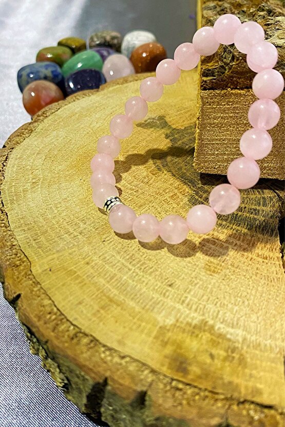 Orijinal Pembe Kuvars (sevgi Taşı) Doğal Taş Bileklik