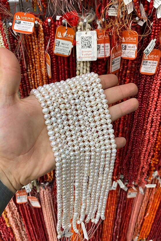 İnci Doğal Taş 6x5mm Dizi