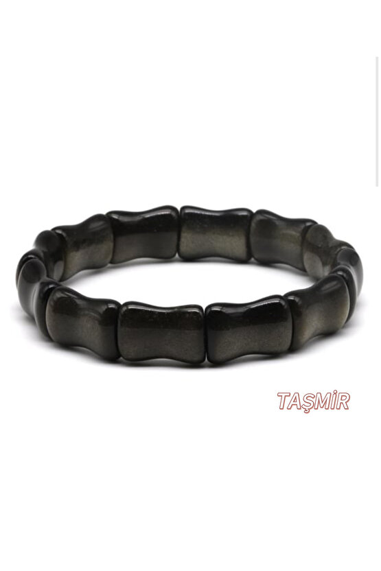 Obsidyen Taşı Doğal Taş Roleks Bileklik 10 x 17 mm