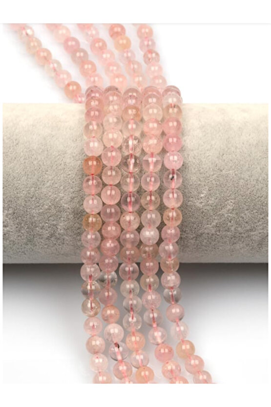 Morganit Doğal Taş Dizi 6 mm Yuvarlak Kesim