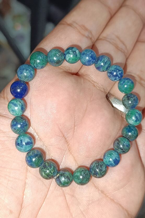 Azurit Taşı 8 mm Natural Doğaltaş Bileklik