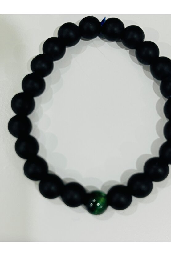 Mat siyah oniks taş Doğal Yeşim Taşlı hediyelik Unisex Bileklik