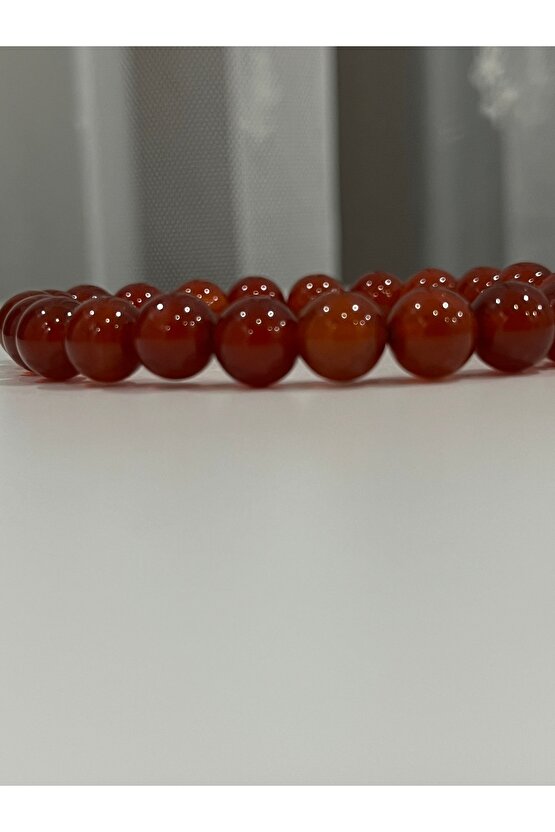 Kırmızı Akik Doğal Taş Bileklik Hediyelik Unisex Bileklik Stres Cesaret ve Odaklanma Taşı