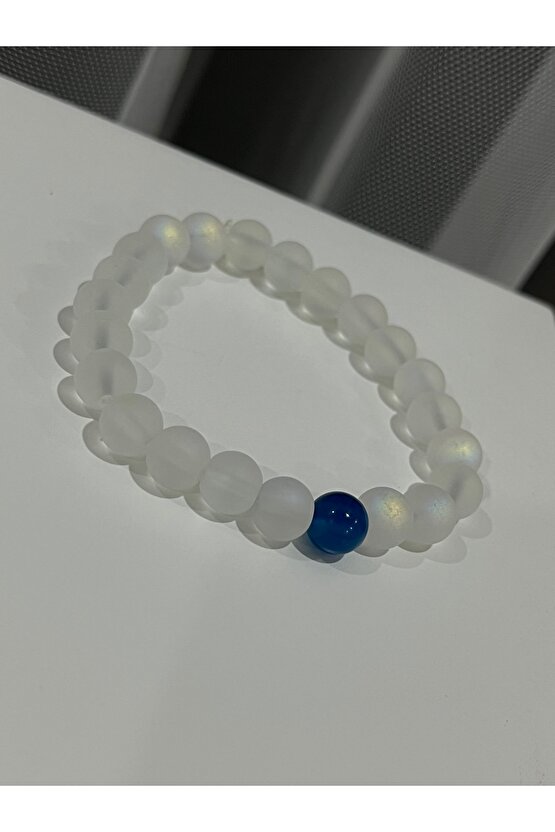 Parlak Reflektörlü Karanlıkta parlayan , Lapis Doğal Taş kombinli bileklik . Hediyelik Bileklik