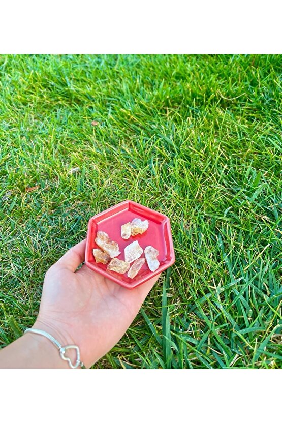 Cüzdan Boy Işlenmemiş Ham Doğal Sitrin Taşı ( Bolluk Ve Bereket Taşı) (SERTİFİKALI)