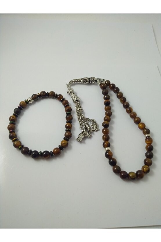 Kaplangözü Taşı Tespih Ve Bileklik Takım Doğaltaş Tespih-bileklik Takım