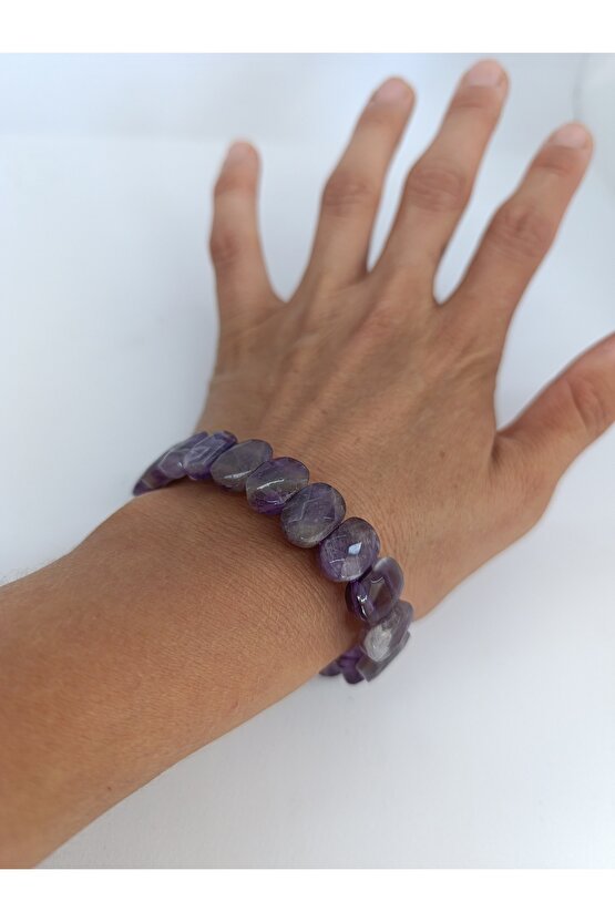 AMETİST TAŞI BİLEKLİK  ÖZEL KESİM DOĞALTAŞ BİLEKLİK-1082